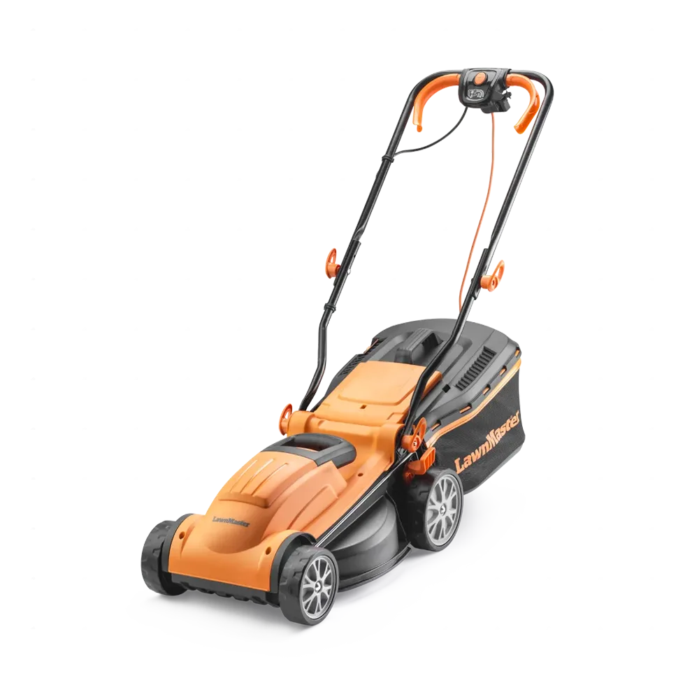 LawnMaster MEB1434M 1400W 34cm Electric Lawn Mower - Rear Roller, Long ...