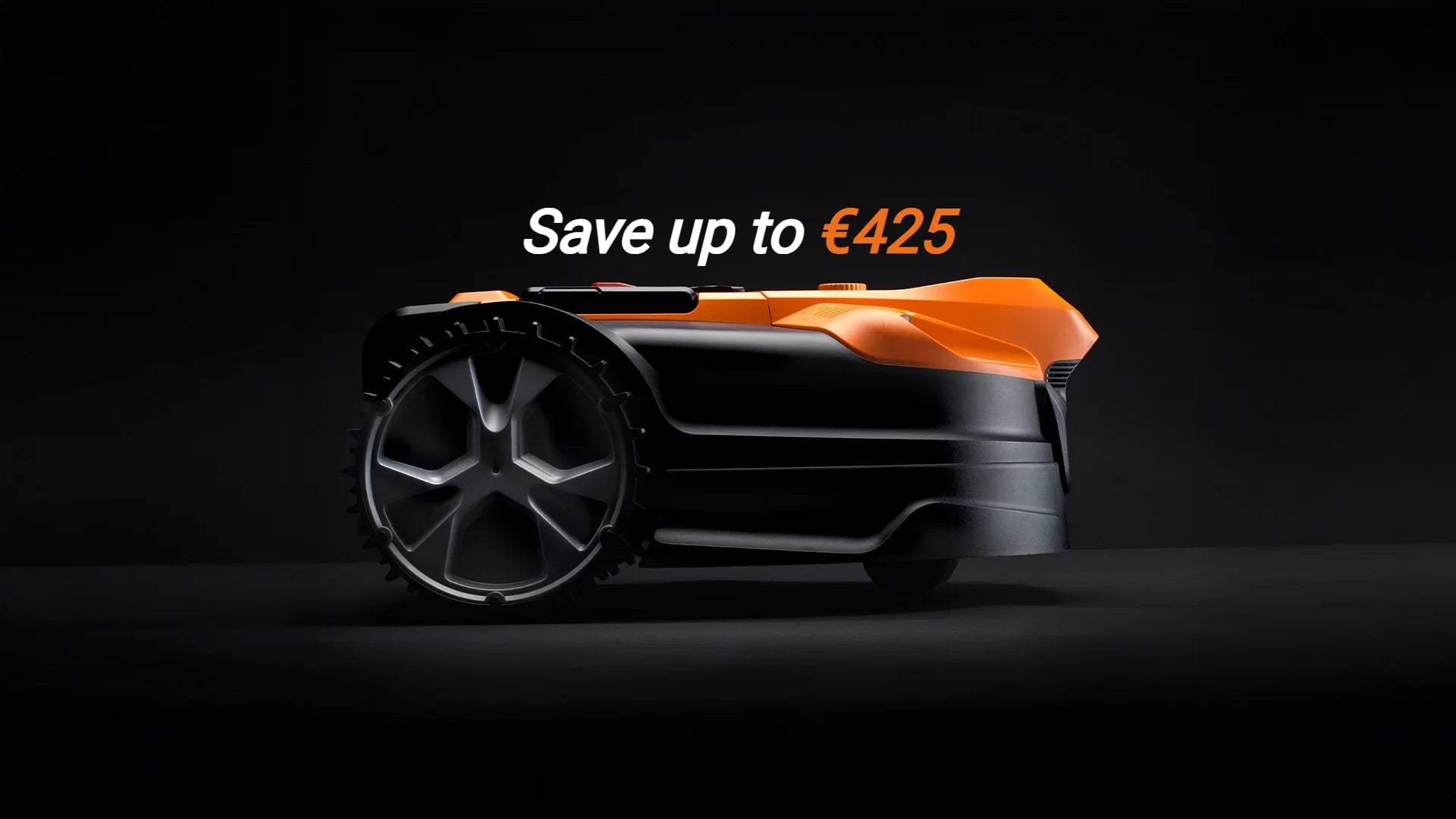 Black Friday LawnMaster OcuMow 18 vision robot black background  mobile Europe