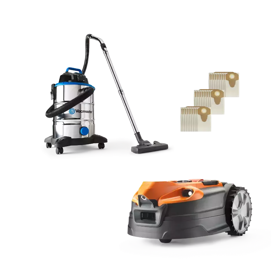 Pro Renovation & DIY Kit | LawnMaster OcuMow® 18 MX 24V (800m²)&Vacmaster Power 30 PTO Wet & Dry Vacuum Cleaner