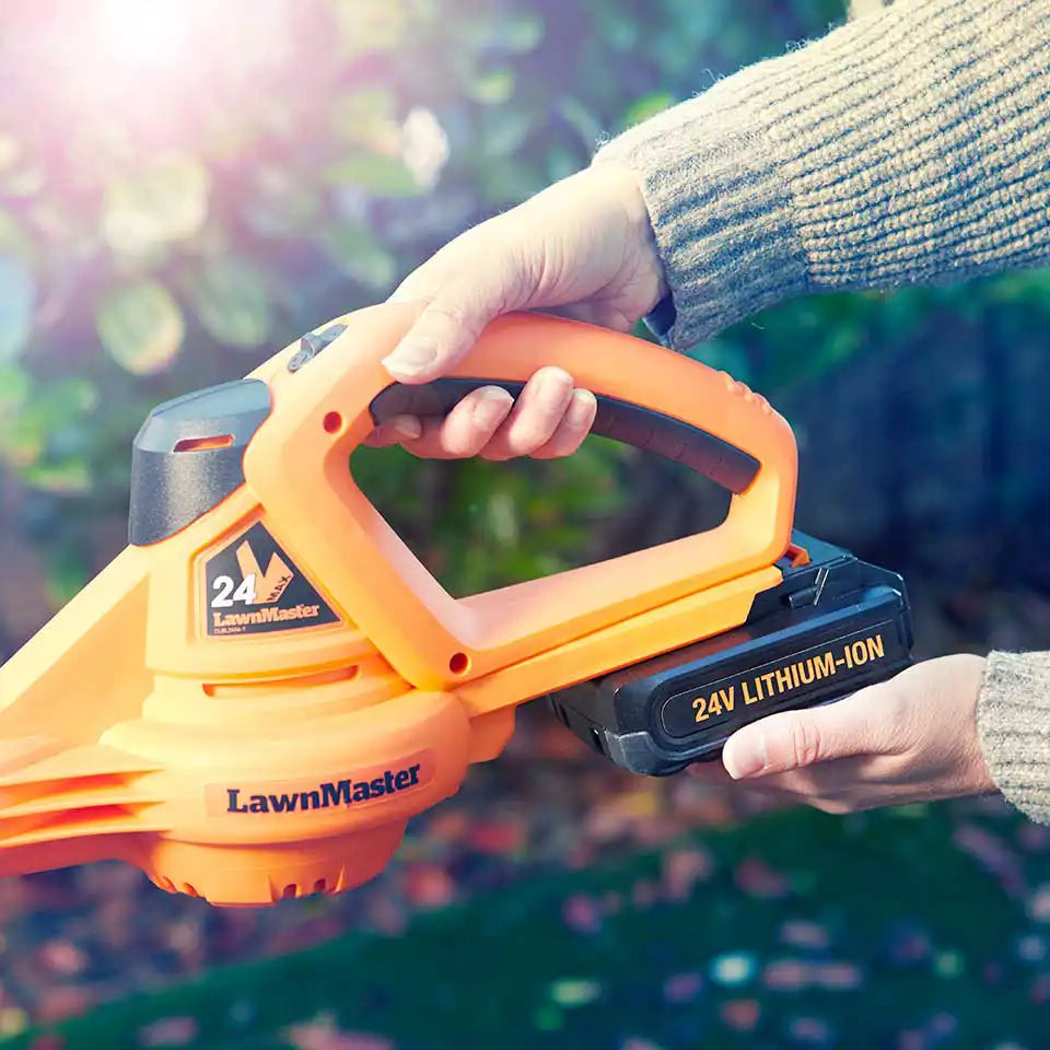 LawnMaster 24V Akku-Gartenbläser mit 24V Lithium-Ionen-Akku