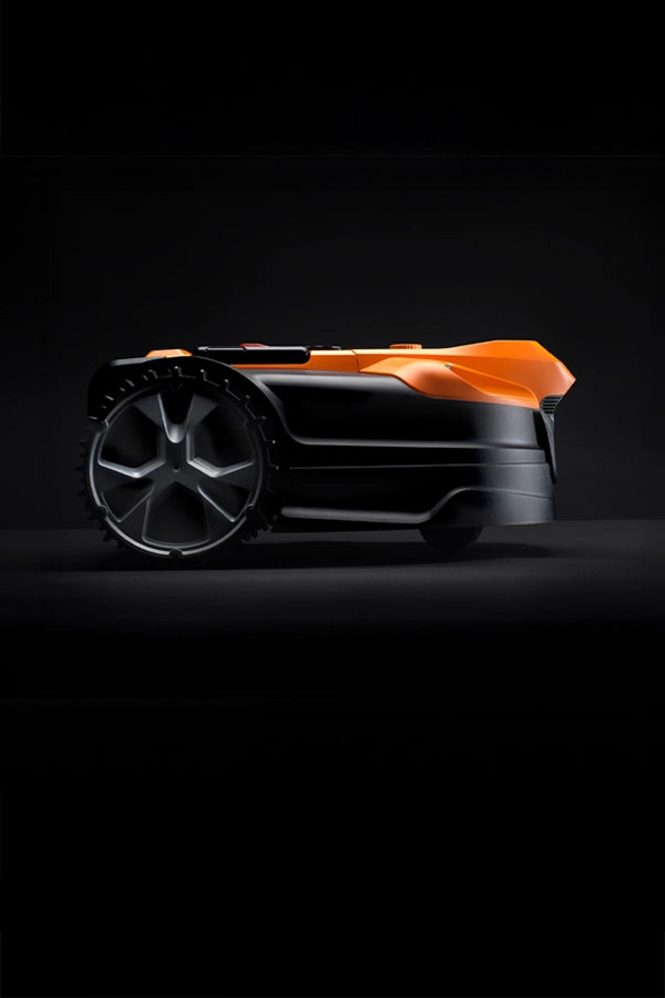 LawnMaster OcuMow 18 vision robot black background mobile Europe