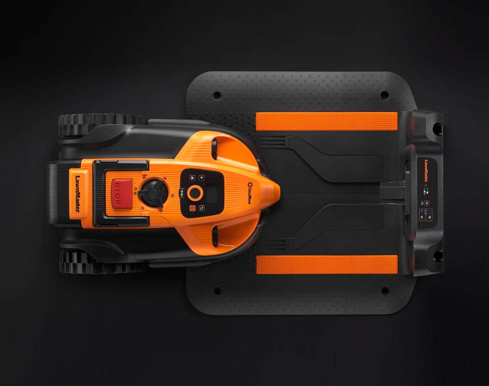 LawnMaster OcuMow 18 plug and play charging station