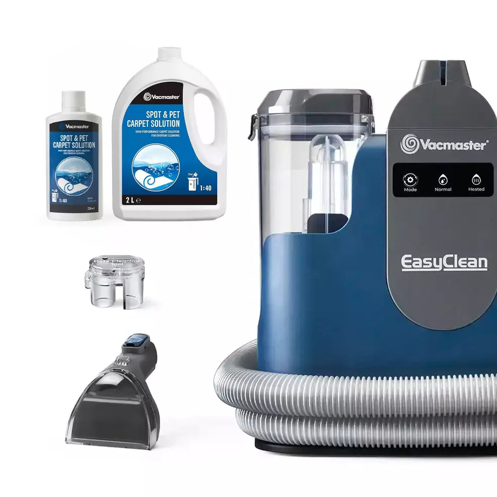 Vacmaster EasyClean Thermo Clean Kit | Heated Carpet Spot Cleaner-with Spare Carpet Shampoo