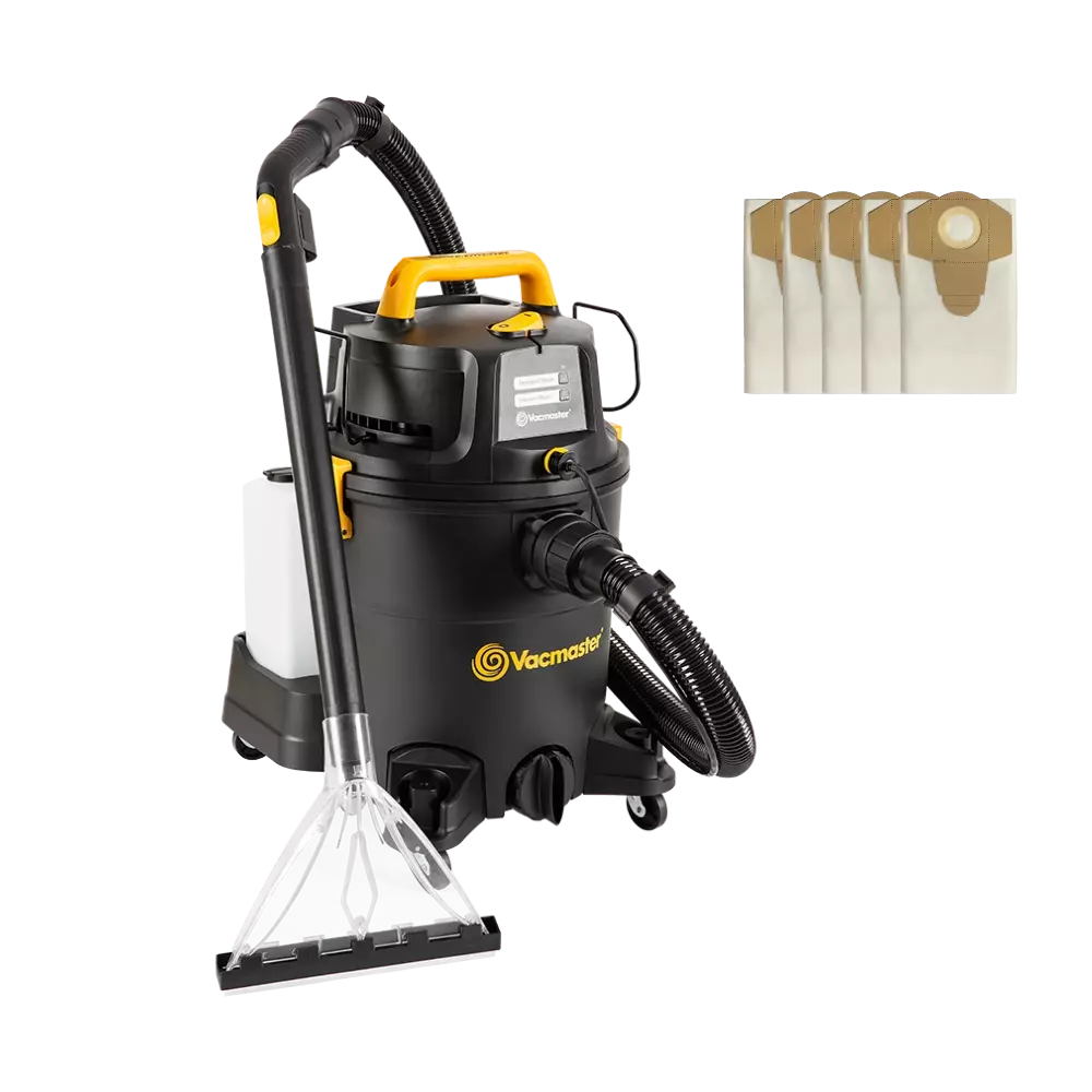 Vacmaster 1300W 23L 3-in-1 Bag Kit | Wet & Dry Vacuum Cleaner and Carpet Shampooer-with Spare Dust Bags X 5