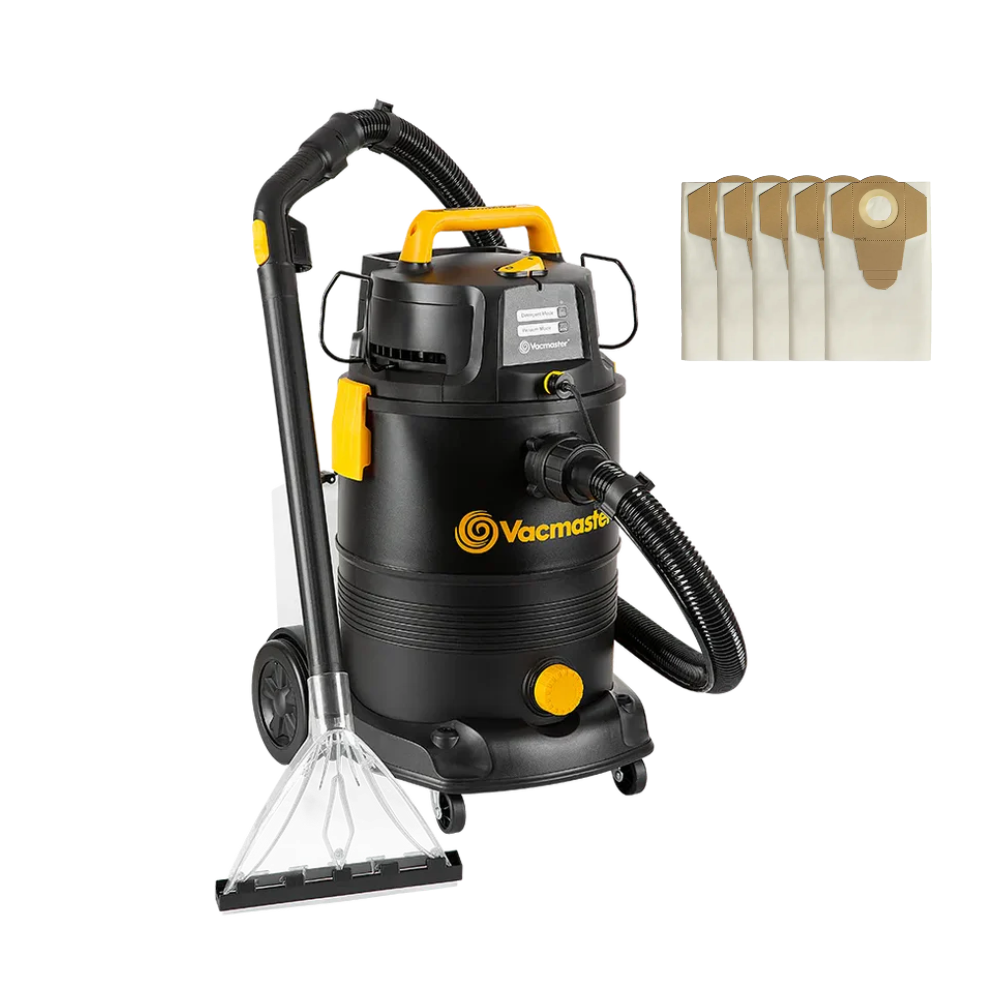 Vacmaster 1300W 30L 3-in-1 Bag Kit | Wet & Dry Vacuum Cleaner and Carpet Shampooer-with Spare Dust Bags X 5