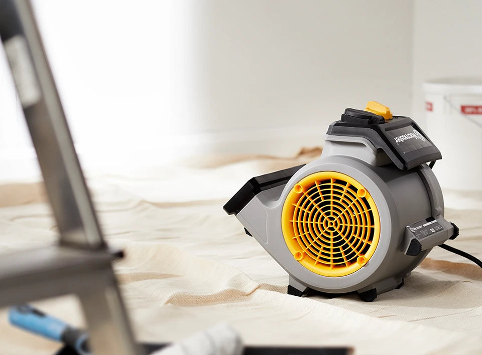 Vacmaster Air Mover on floor in home being decorated